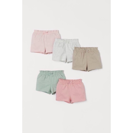 Set 5 quần short đùi thun cotton bé gái, quần mặc nhà mùa hè trẻ em mẫu trơn cơ bản dễ phối đồ vải mềm mịn xuất dư