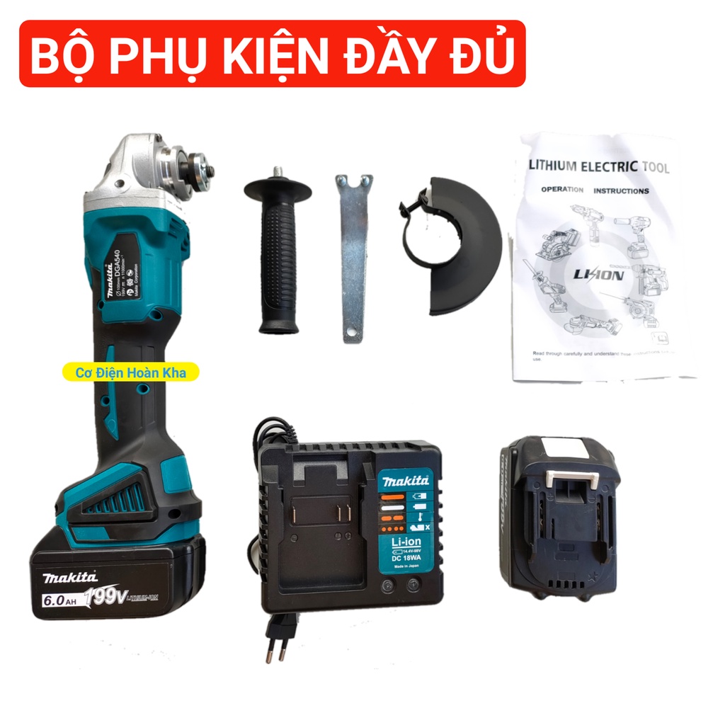 Máy mài pin MAKITA 198v pin khủng 10 cell, động cơ không chổi than, dây đồng 100%