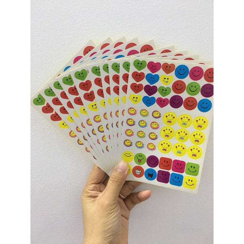 10 túi Stickers hình mặt cười, ngôi sao