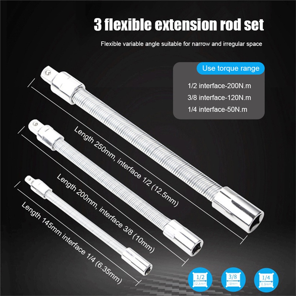Bộ Đầu Chuyển Đổi Mở Rộng Ổ Cắm Linh Hoạt 1 / 4 "3 / 8" 1 / 2 "