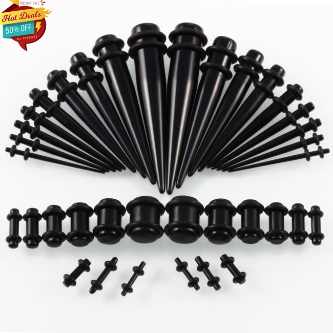 Set 36 Khuyên Nong Tai Acrylic 14g-00g Thời Trang