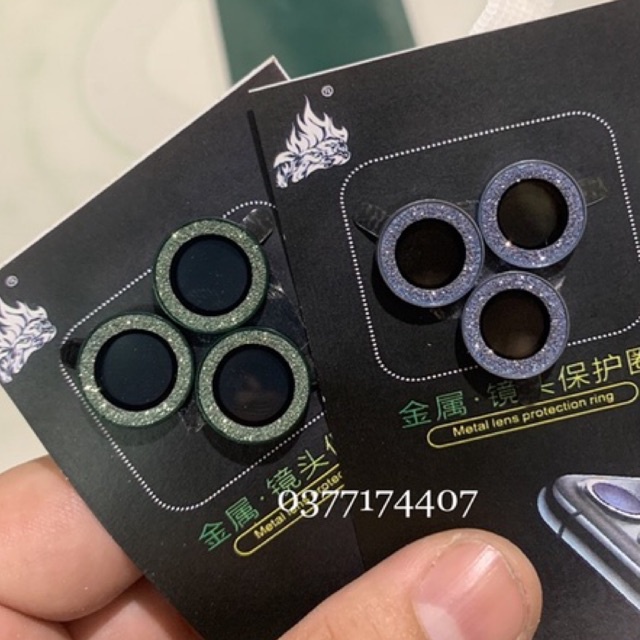 Bôn dán mắt bảo vệ camera nhũ xanh rêu, xanh Seria cho iPhone 11, 11 Pro, 12 Mini, 12, 12 Pro Max 13, 13 Pro Max
