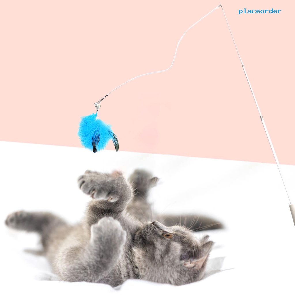 1 Set Đồ Chơi Cần Câu Cá Ba Phần Phối Lông Vũ + 5 Món Thay Thế Dành Cho Mèo Cưng