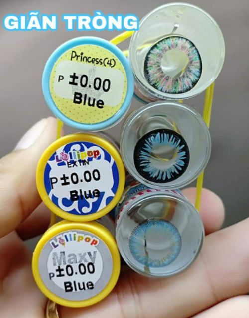 Contact lens /Kính áp tròng - BLUE tặng kèm khây dụng cụ