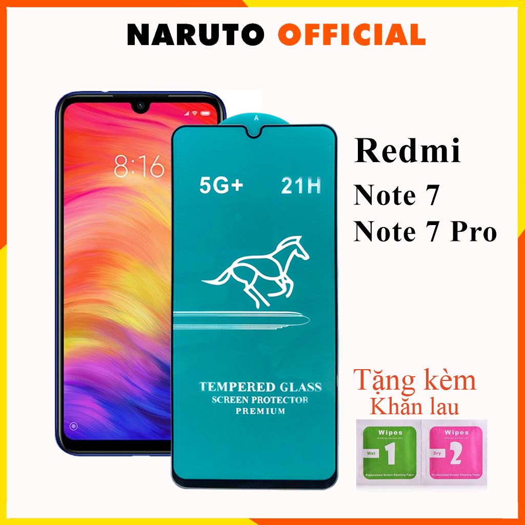 Kính Cường Lực Xiaomi Redmi Note 7 Note 7 Pro full màn OG xanh cao cấp cảm ứng mượt mà tặng kèm khăn lau màn hình