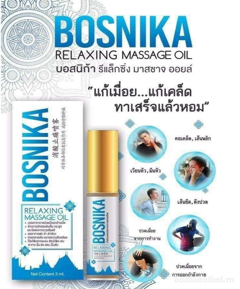 Dầu xoa bóp ġiảm ƌau nhứç toàn thân Bosnika Relaxing Massage Oil Thái Lan