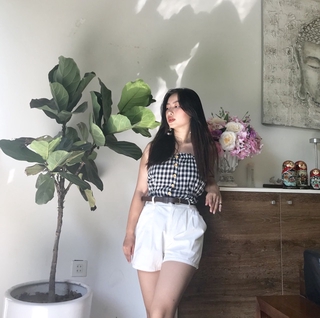 Áo 2 dây kẻ caro