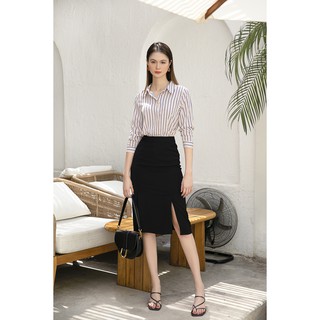 Áo Sơ Mi Lụa Sọc Blue Orange