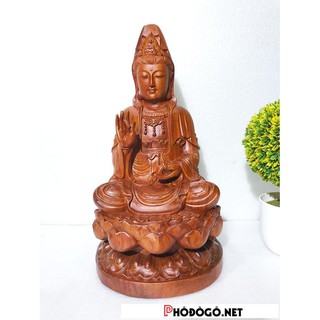 Tượng gỗ Mẹ Quan Âm gỗ Hương cao 30cm