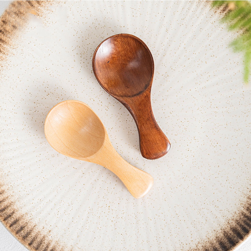 Muỗng gỗ tự nhiên mini múc trà/muối tiện dụng cho nhà bếp