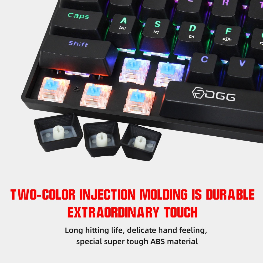 Bàn Phím Cơ Có Dây V900 Bàn Phím Chơi Game Văn Phòng Công Tắc Xanh 61 Phím Có Đèn Nền Màu Okase