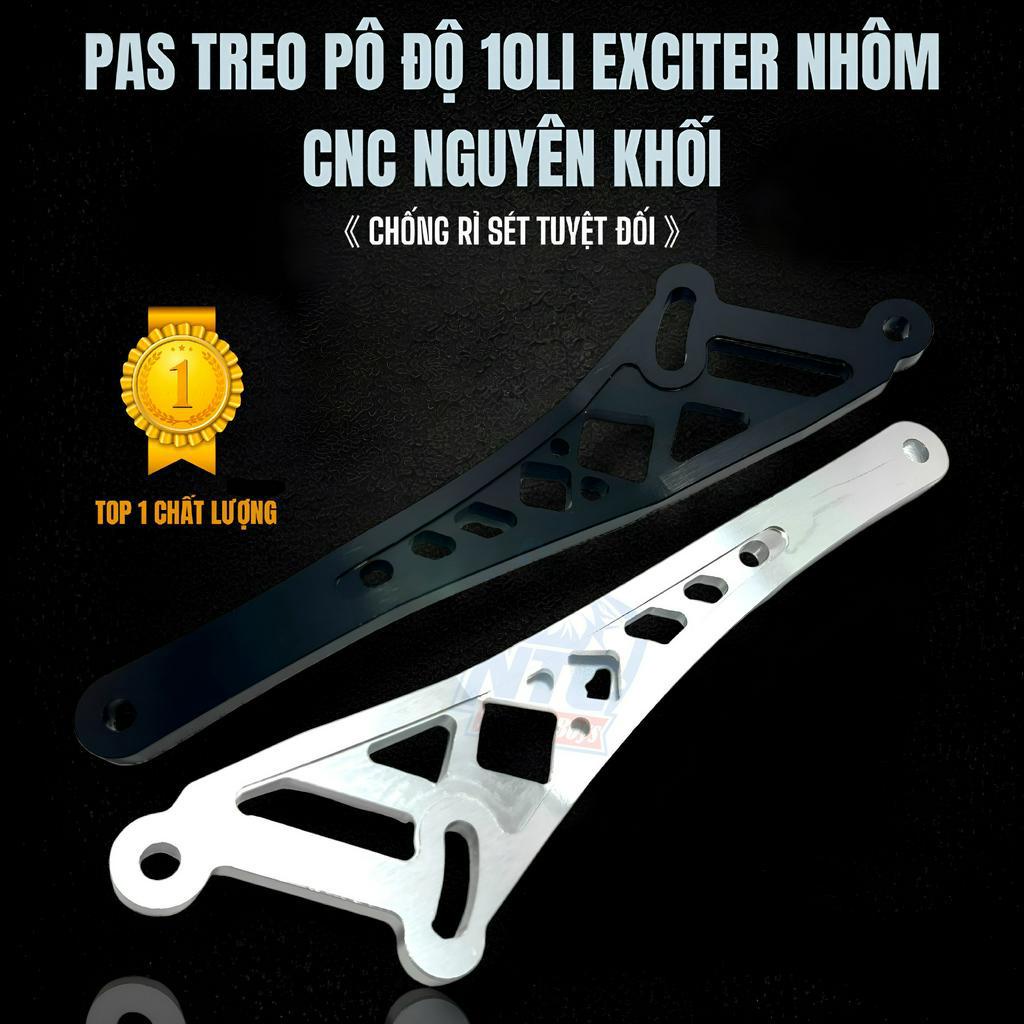 Pat treo pô độ pô 10LI tăng Exciter nhôm Cnc 3D sáng bóng dày 10LI nhìn là kết bao đổi trả