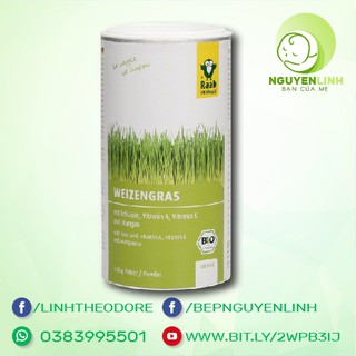 Bột cỏ lúa mỳ hữu cơ RAAB hộp 140g