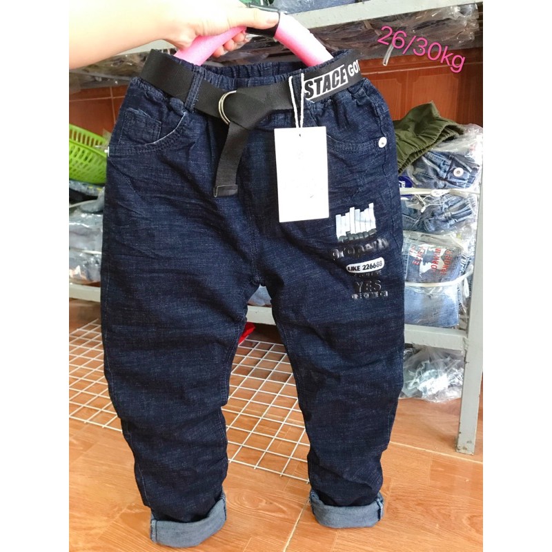 quần jean mộc xanh cho bé trai 27-31kg