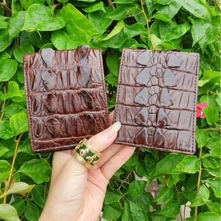 Ví da cá sấu 2 mặt nam - ví ngang - màu cafe và đen
