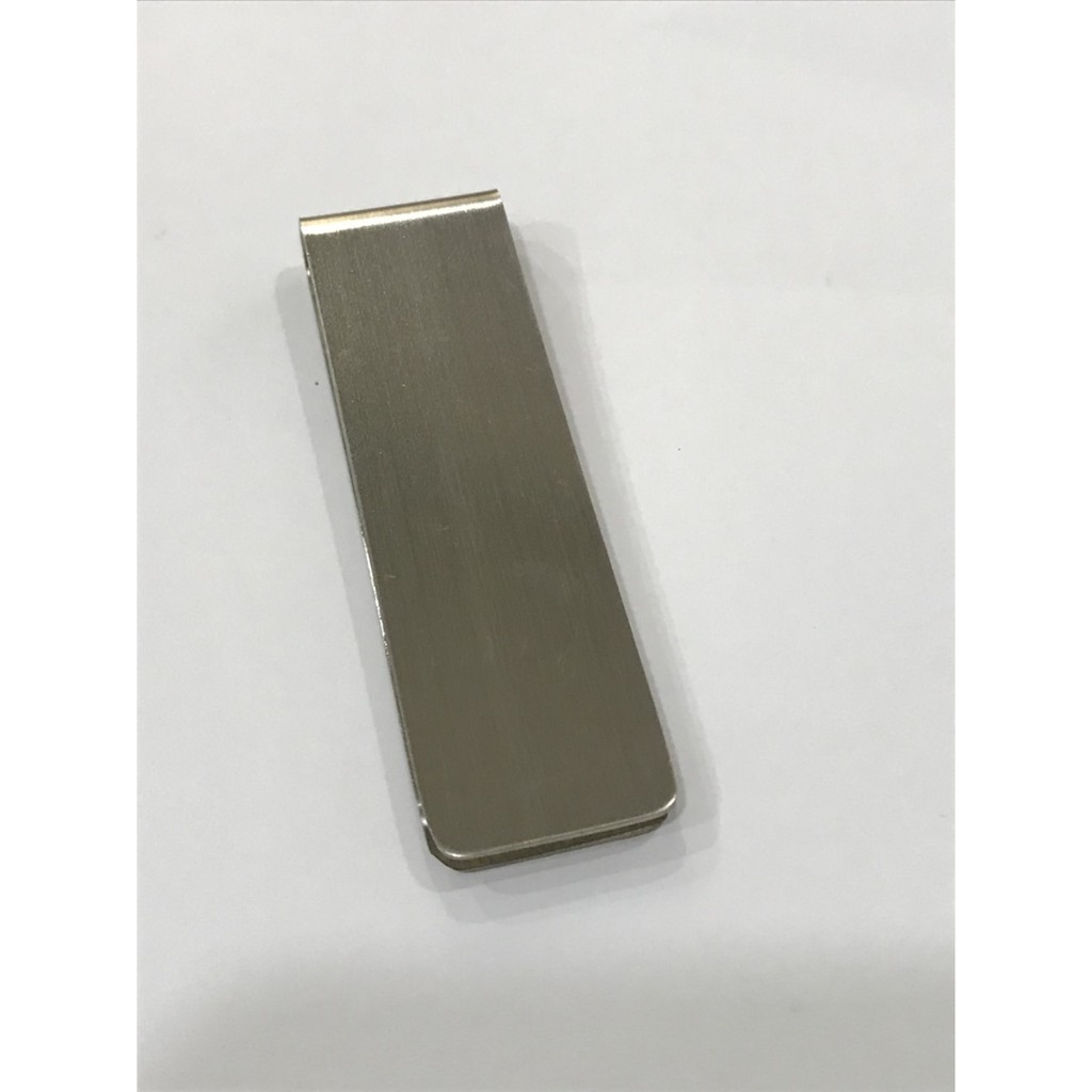 Kẹp Tiền Saigon Leather Inox xướt Màu bạc KT002 cao cấp