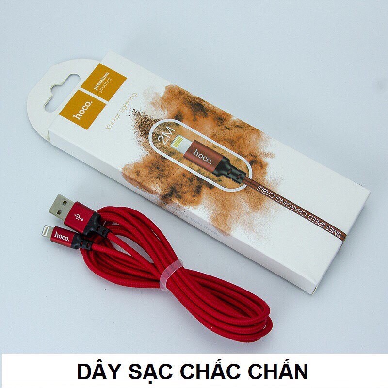 Cáp sạc Hoco X14 siêu bền chân Lightning, Micro USB, Type C dài 1m, 2m