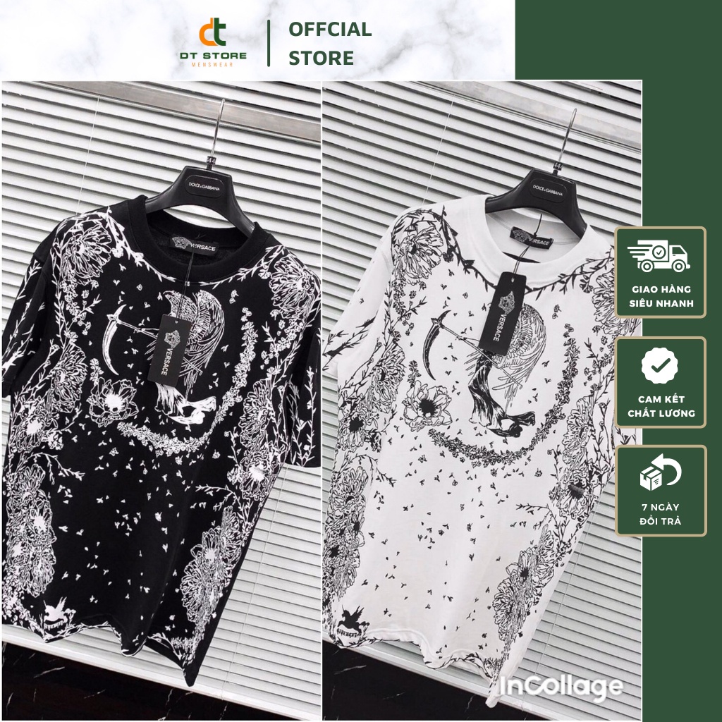 Áo Phông Nam Versace In Hình Họa Tiết Cực Chất - Áo Thun Nam Nữ Versace Chất Cotton Thoáng Mát Mềm Mịn DT STORE MENWEAR
