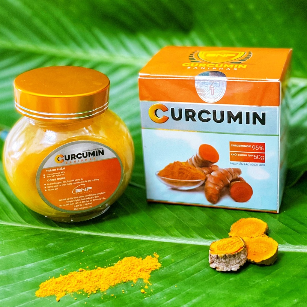 Thực phẩm chức năng tăng sức đề kháng cho người lớn Curcumin Baniphar Chiết xuất tinh bột nghệ nguyên chất hộp 50gr