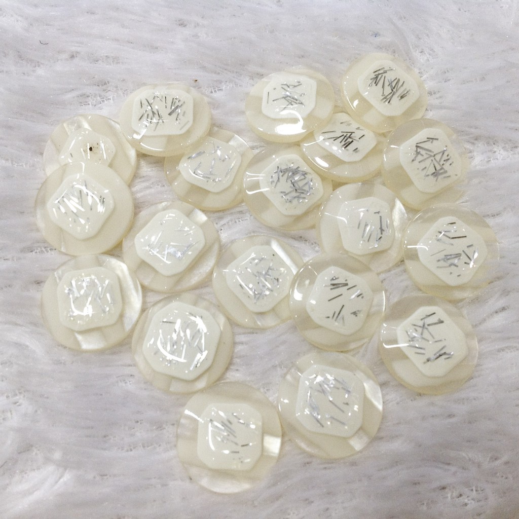 Cúc áo nút khuy nhiều màu kim tuyến đính kết trang phục size 1.8cm