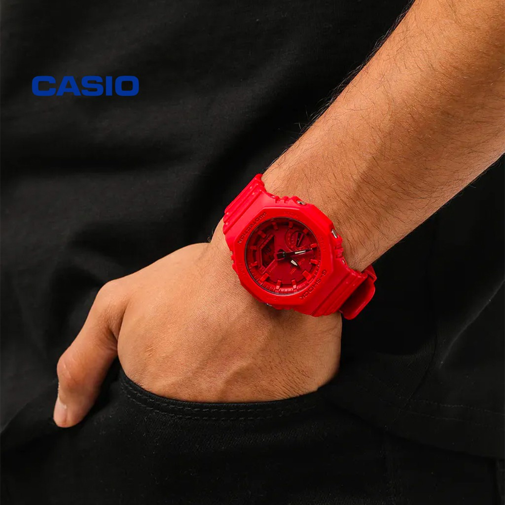 Đồng hồ nam nữ G-Shock Casio GA-2100-4ADR chính hãng - Bảo hành 5 năm, Thay pin miễn phí trọn đời máy