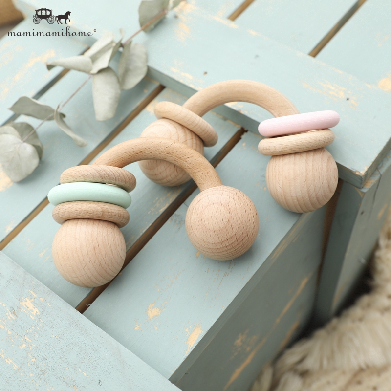 Đồ chơi gặm nướu Mamimamihome chất liệu gỗ an toàn cho bé