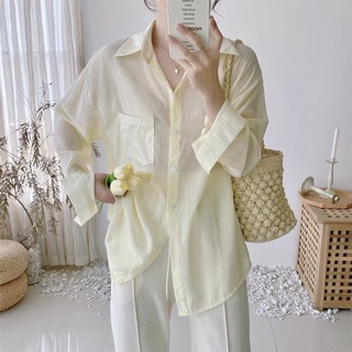 (Order) Áo sơ mi mỏng màu pastel Hàn Quốc