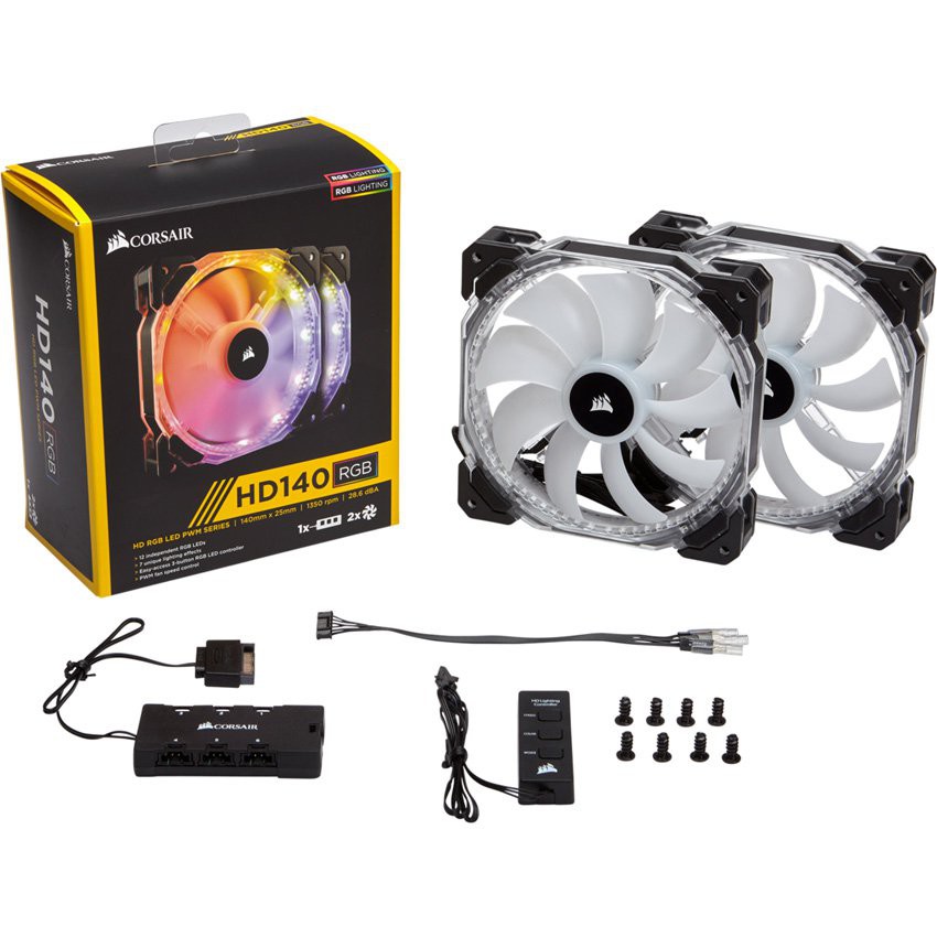 Bộ Quạt Tản Nhiệt Chính Hãng CORSAIR HD 140 RGB  Bảo Hành 12 Tháng