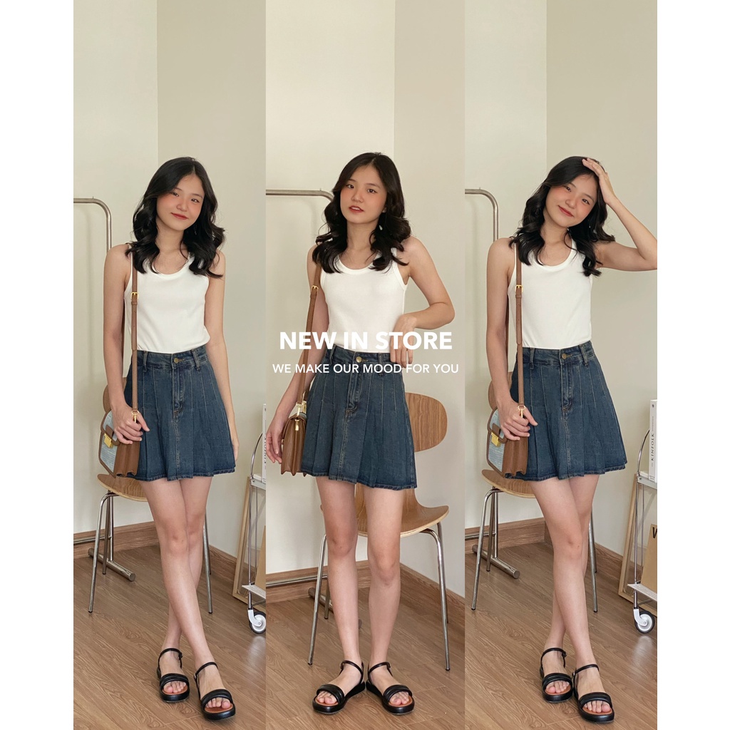 CHÂN VÁY JEANS CHIẾT LI EO_CV551