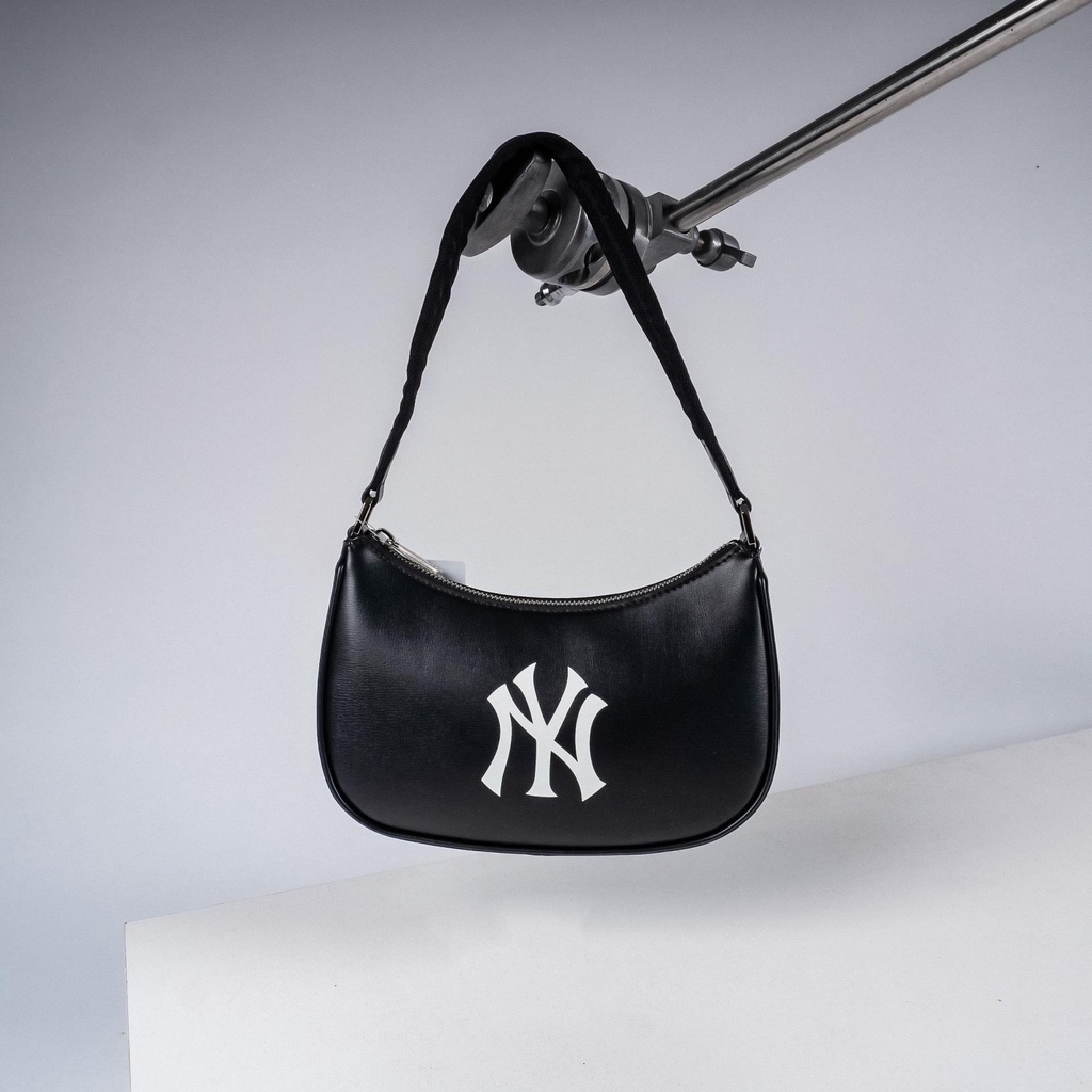 Túi Đeo Vai DA MLB Solid Hobo Bag New York Yankees Black - 3ABQS051N-50BKS | ẢNH THẬT | CÓ SẴN