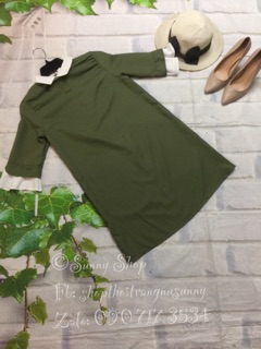 Đầm suông cổ sen 