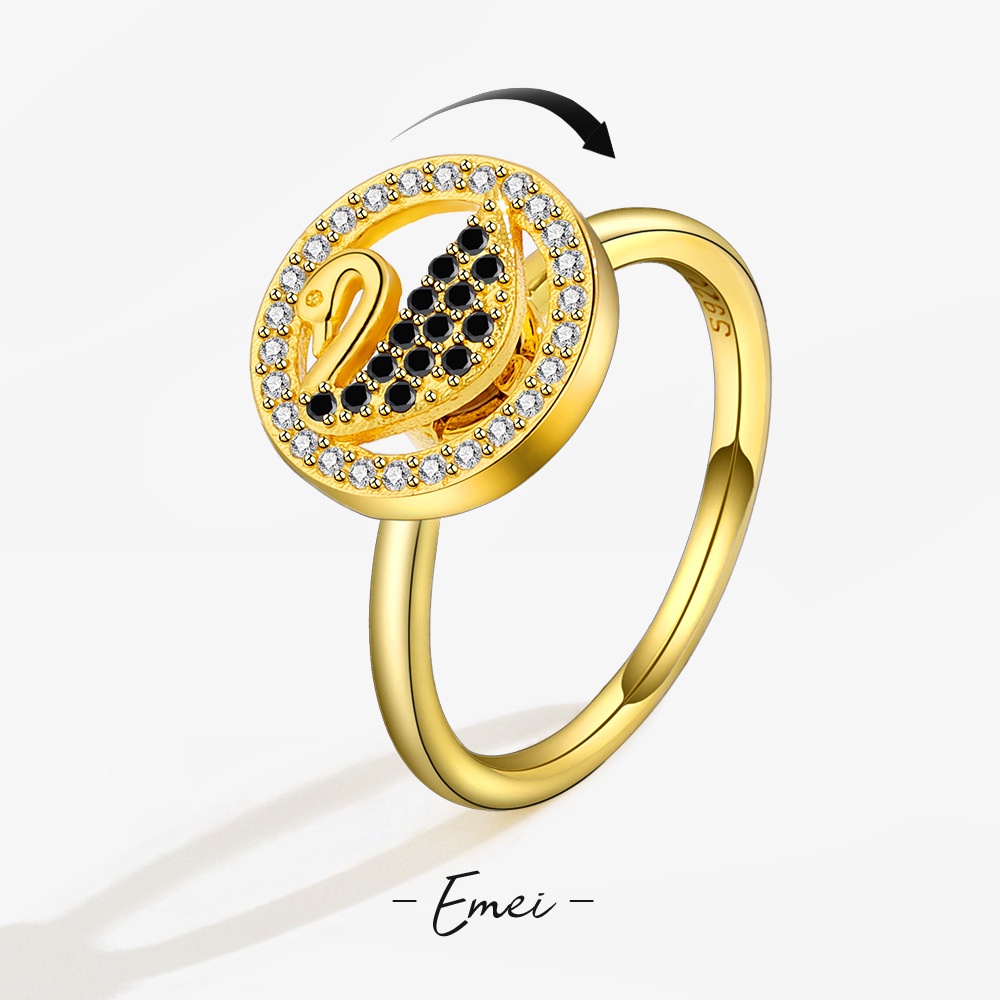 Nhẫn Hình Thiên Nga Thiết Kế Sáng Tạo Giúp Giảm Căng Thẳng Dành Cho Nữ