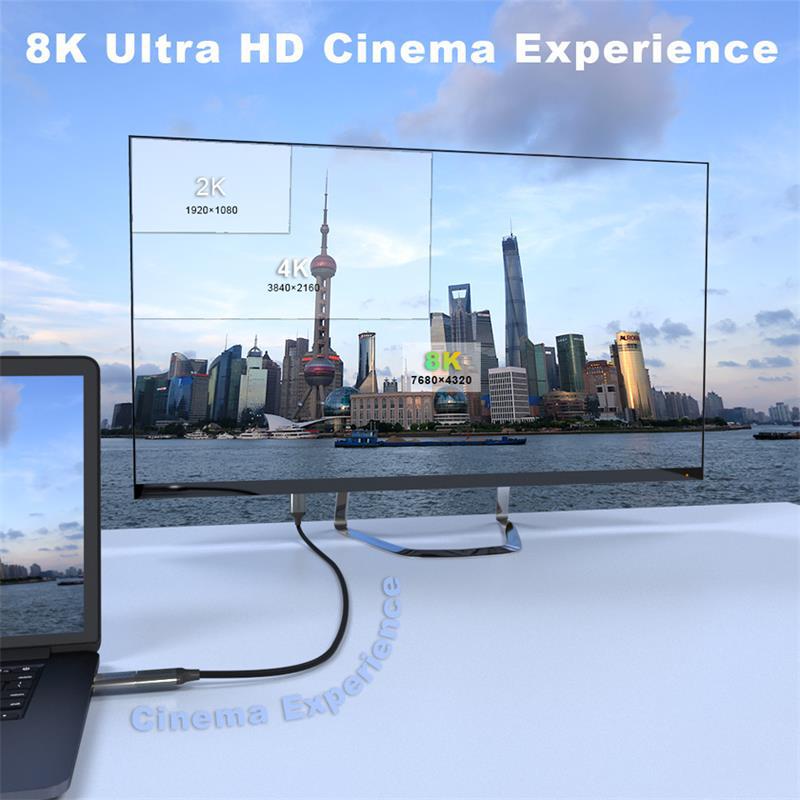 Cáp QGeeM HDMI sang HDMI 2.1 Hỗ trợ màn hình 8K Dài 1.8 m hợp kim nhôm- Hàng Chính Hãng