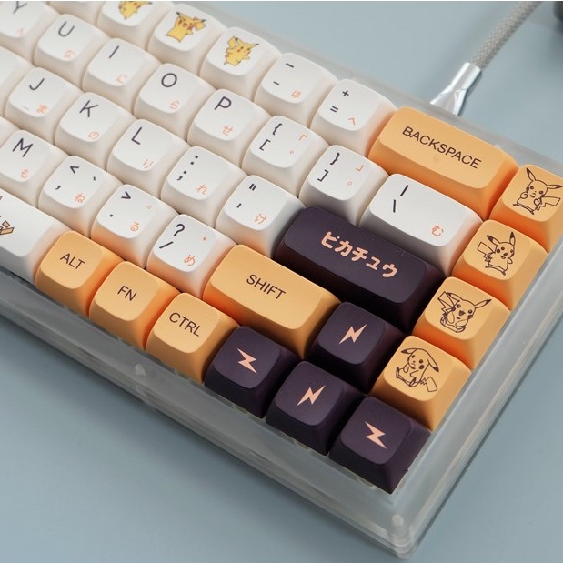 Bàn phím cơ keycap Pikachu QX1 Profile 139 phím PBT Dyesub - cho bàn phím cơ Filco, Leopold, IKBC, Edra
