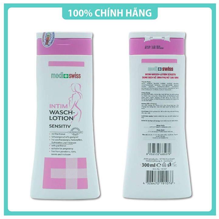 Dung dịch vệ sinh Medi+Swiss Intim Waschlotion Sensitiv / Normal Nhập Khẩu Đức