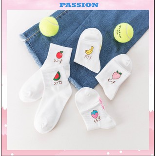 Tất cố cao fassion vớ nữ cổ cao hoa quả my sweet socks t32