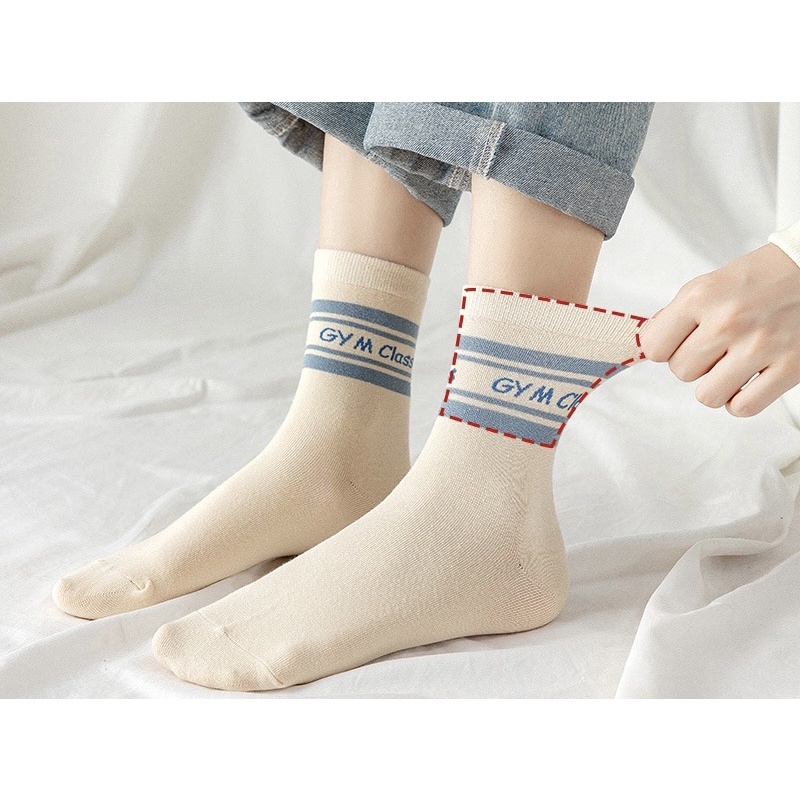 Tất - Vớ Tone Xanh Be Họa Tiết Hình Học Siêu Dễ Thương Dành Cho Nữ