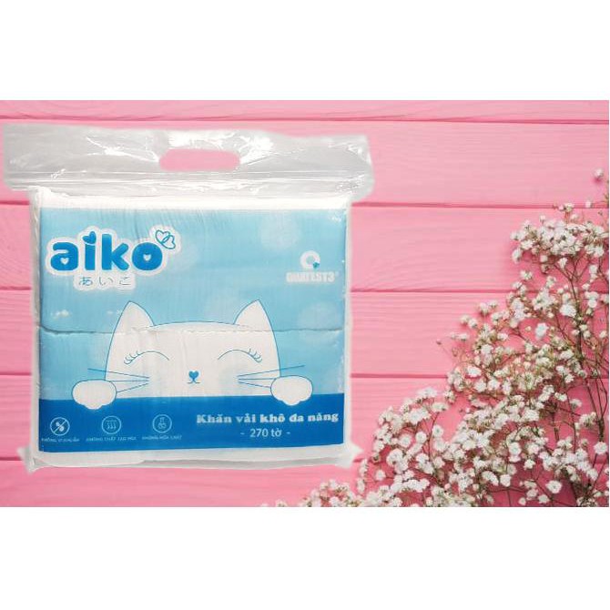 Khăn vải khô đa năng Aiko 270 tờ/500gr