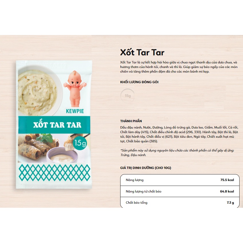 Combo 40 gói Xốt Tar Tar Kewpie 15g