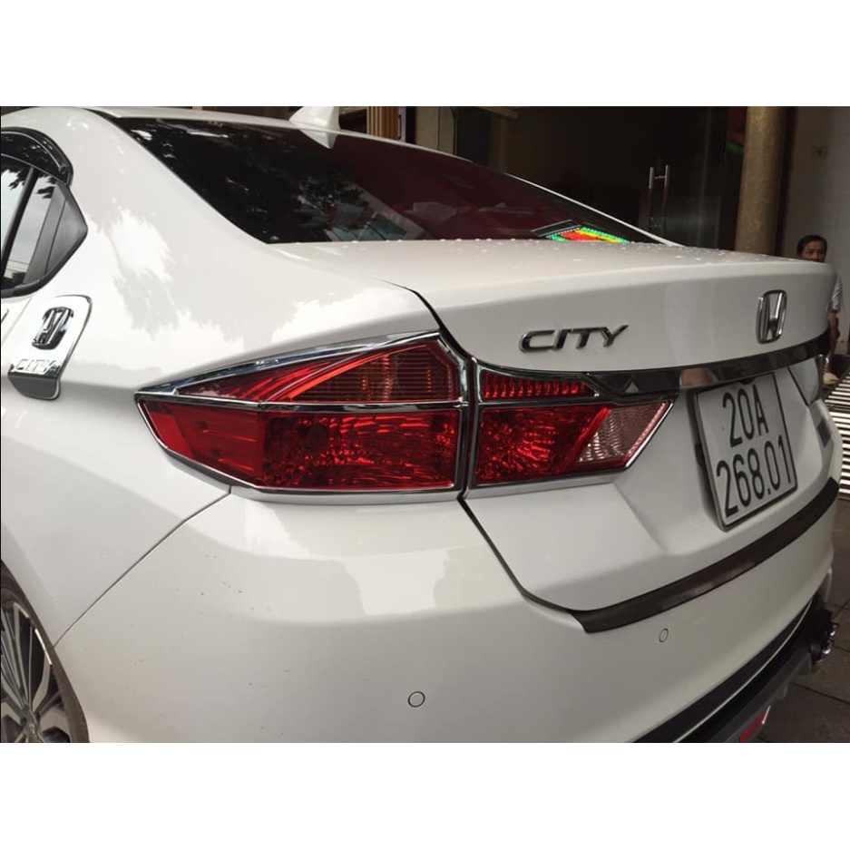 Ốp viền đèn pha, hậu xe Honda City 2017- 2020, 2021 - Mạ crom sáng bóng