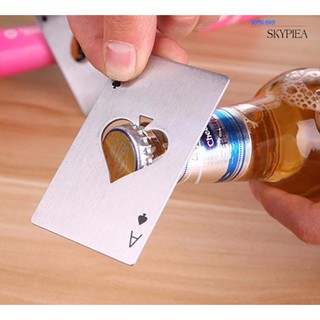 Freeship 99k TQ_Dụng Cụ Mở Bia Độc Đáo Hình Lá Bài Át Bích 2017 - Bạc