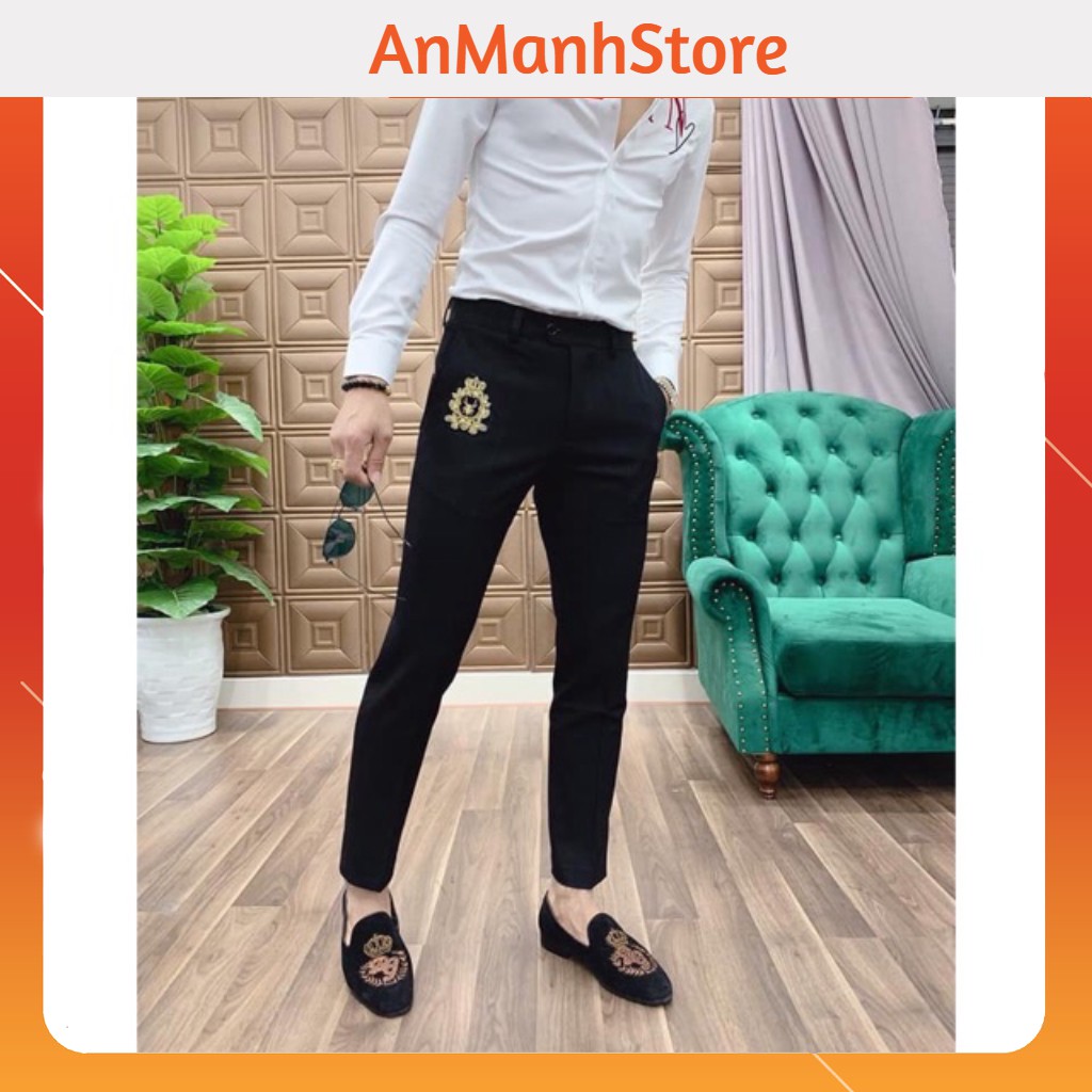 Quần âu nam thêu hoạ tiết con ong vải chống nhăn cực chất | BigBuy360 - bigbuy360.vn
