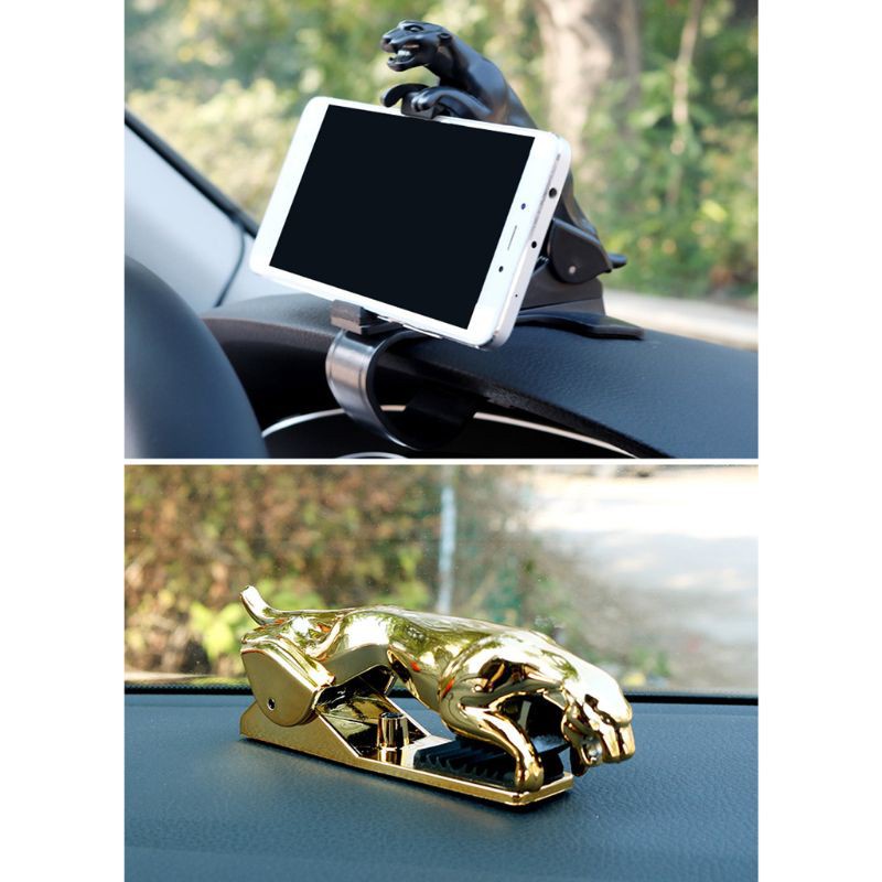 SUN Car Dashboard Mount Clip Phone Holder Leopard Pattern 360 Degree Adjustable GPS Navigation Stand Bracket for Cellphones