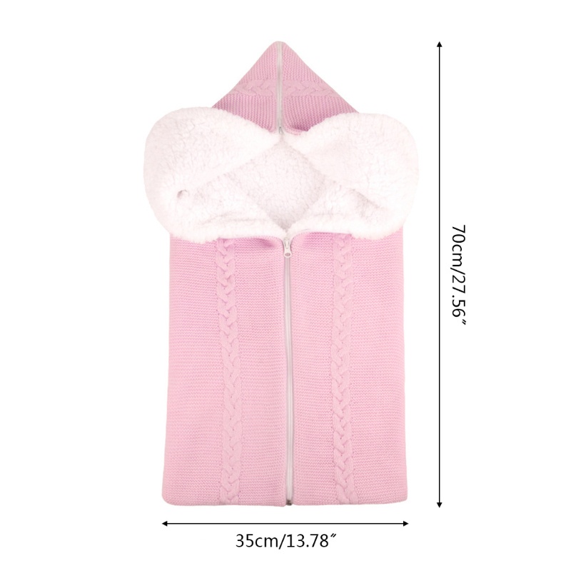 Túi Ngủ Đan Len Có Khóa Kéo Giữ Ấm Cho Bé Sơ Sinh