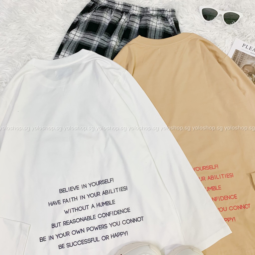 Áo Thun Tay Dài Unisex Believe mặt trước trơn Thu Đông | BigBuy360 - bigbuy360.vn