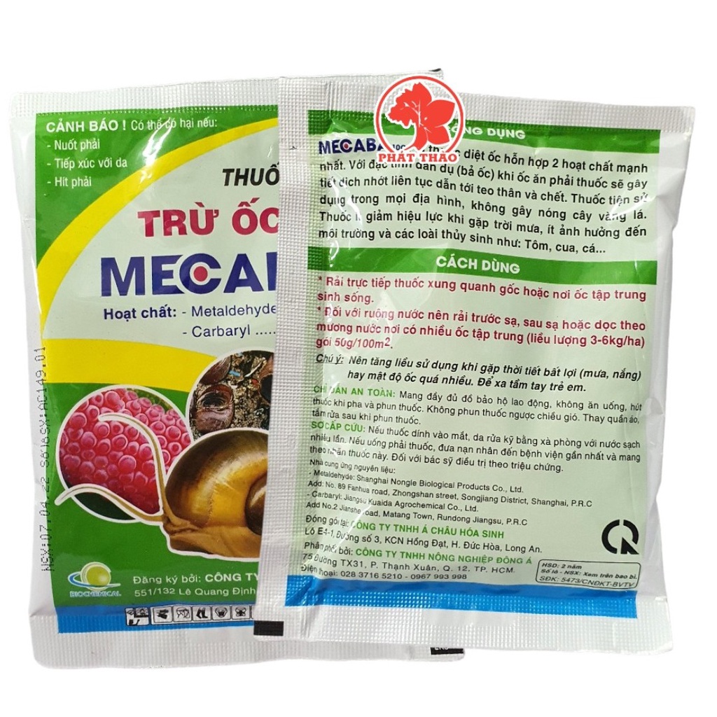 Set 2gói Bã trừ Ốc MECABA 10GR - Gói 50g ốc ăn Lan, ốc sên.