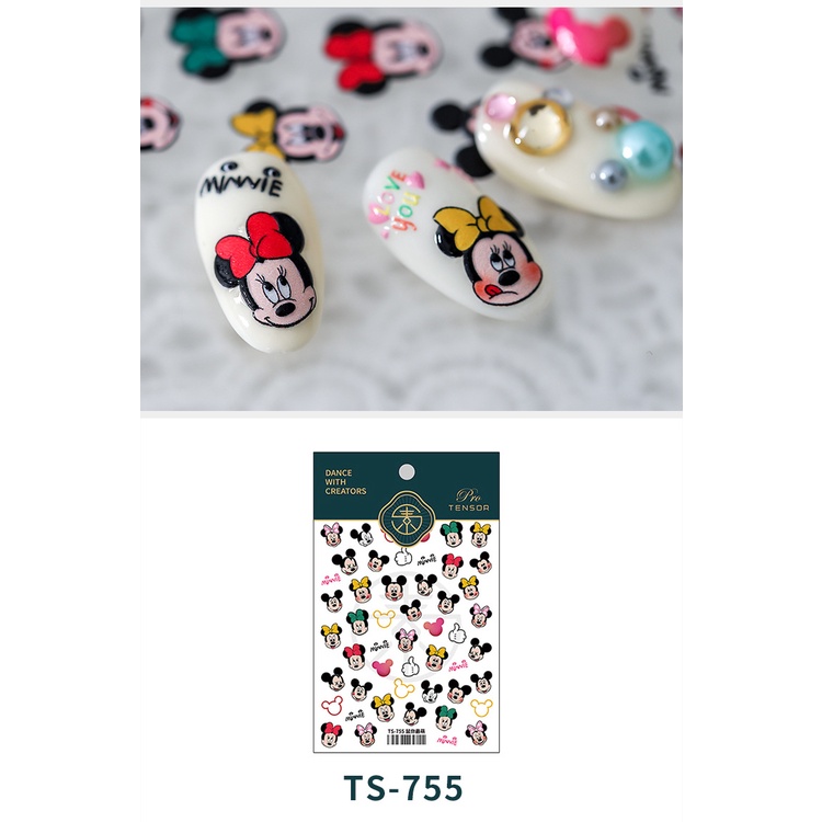Miếng Dán Trang Trí Móng Tay In Nổi Hình Chuột Mickey Dễ Thương TS896