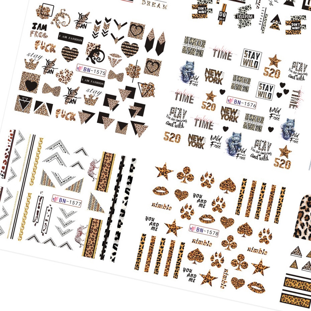 Bộ hình dán trang trí móng tay AROMA với thiết kế vân báo độc đáo