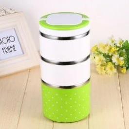 Cặp Lồng Cơm Giữ Nhiệt 3 Tầng Lunch Box 1230ml Có Quai Xách (Mẫu Ngâu Nhiên)