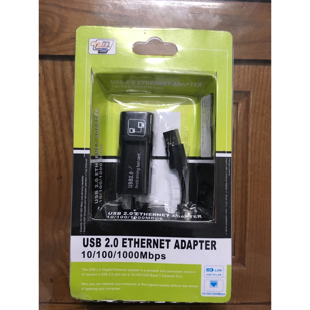 USB LAN 2.0/ USB 2.0 Ethernet Adapter 10/100/1000Mbps (mầu đen)